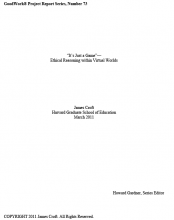 Cover page for It's just a game Report